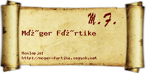 Móger Fürtike névjegykártya
